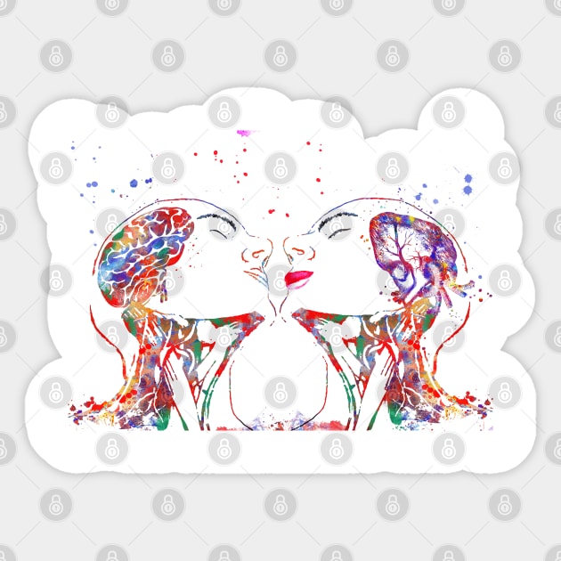 Love art, brain and heart Sticker by RosaliArt